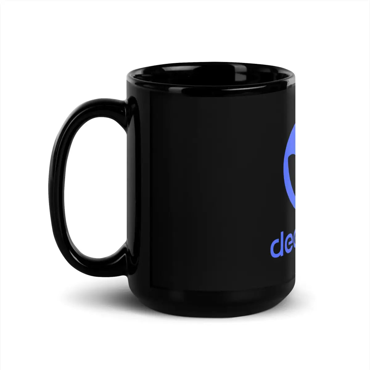 DeepSeek Stacked Logo Black Glossy Mug