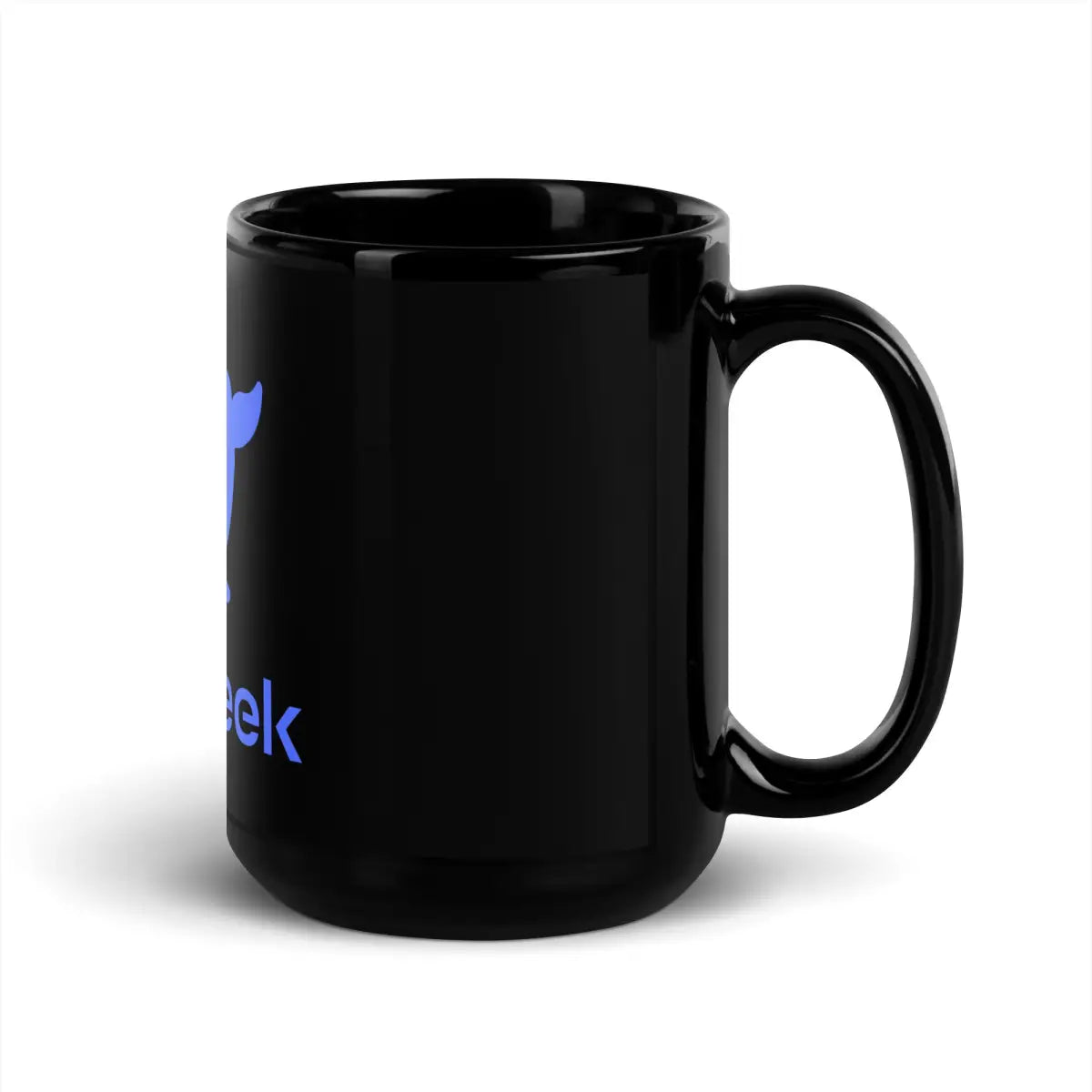 DeepSeek Stacked Logo Black Glossy Mug