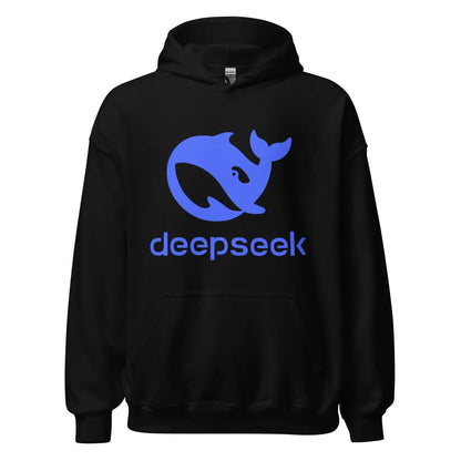 DeepSeek Stacked Logo Hoodie (unisex) - Black / M