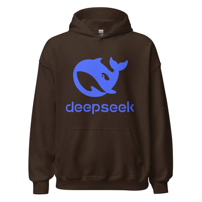 DeepSeek Stacked Logo Hoodie (unisex) - Dark Chocolate / M