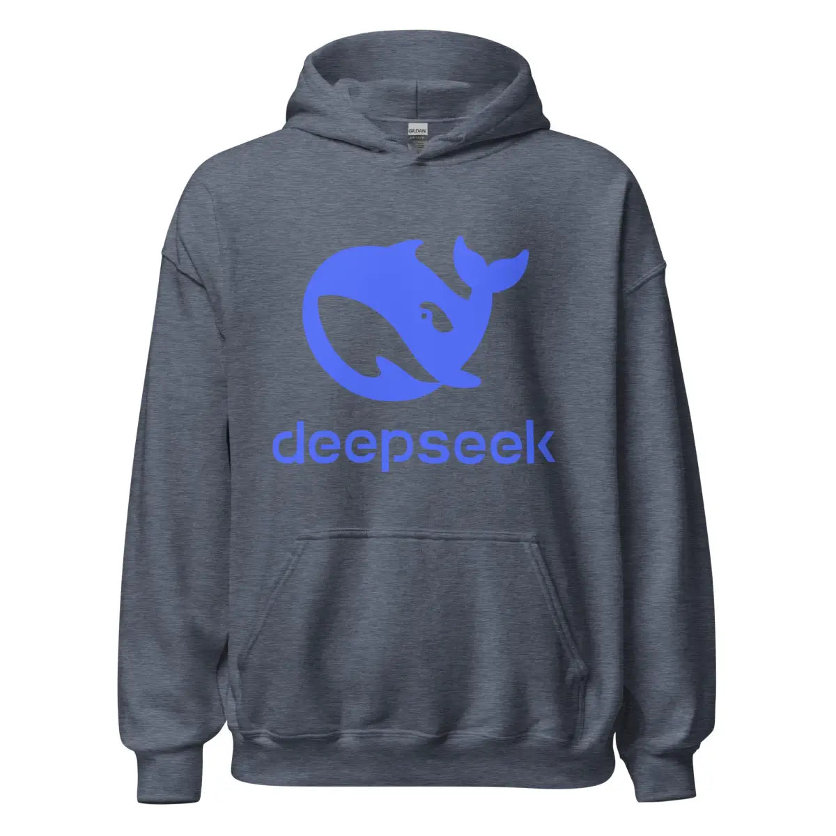 DeepSeek Stacked Logo Hoodie (unisex) - Heather Sport Dark Navy / M