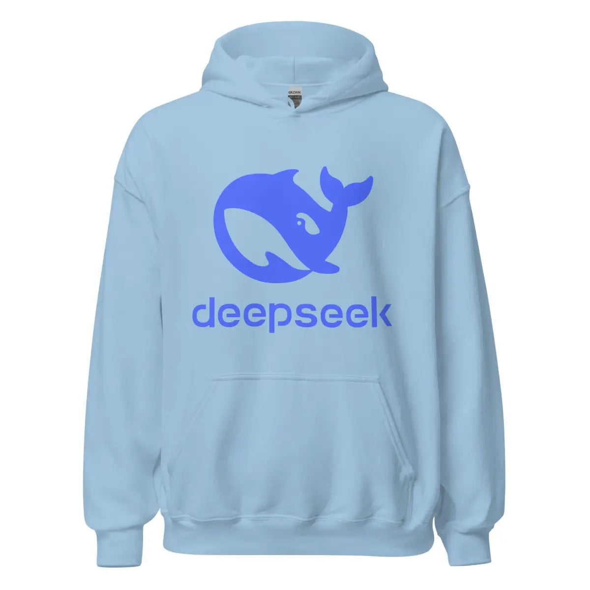 DeepSeek Stacked Logo Hoodie (unisex) - Light Blue / M