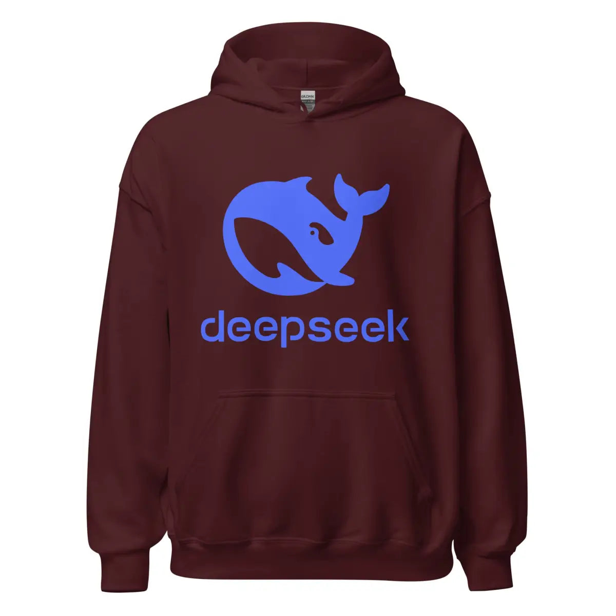 DeepSeek Stacked Logo Hoodie (unisex) - Maroon / M