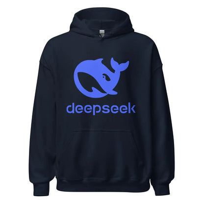 DeepSeek Stacked Logo Hoodie (unisex) - Navy / M