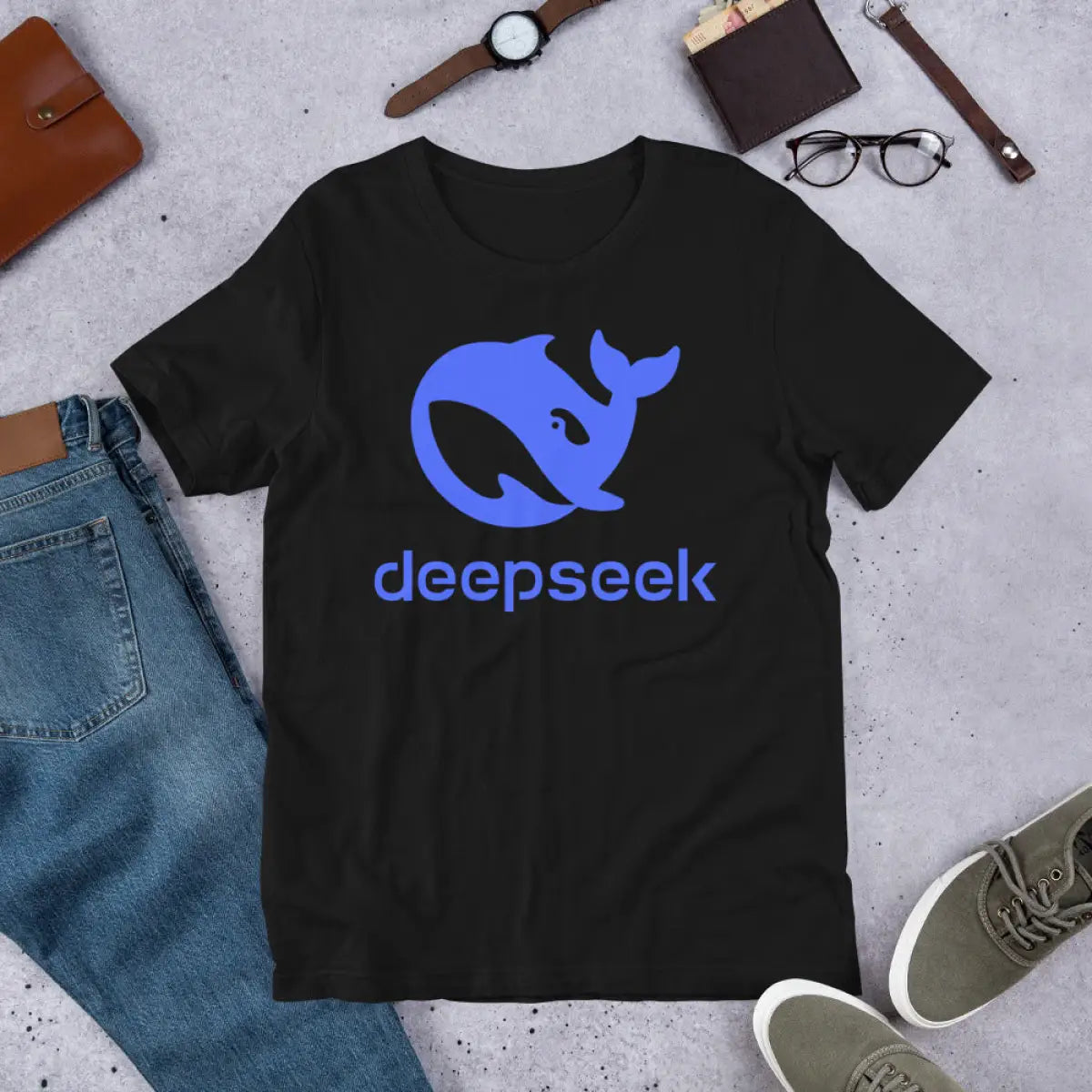 DeepSeek Stacked Logo T-Shirt (unisex)