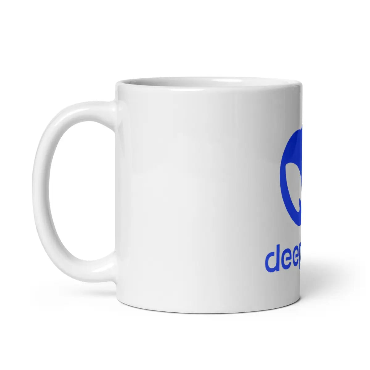 DeepSeek Stacked Logo White Glossy Mug