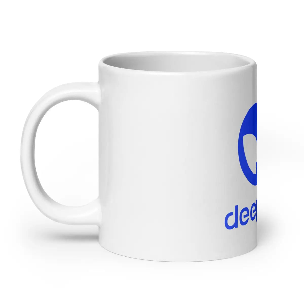 DeepSeek Stacked Logo White Glossy Mug