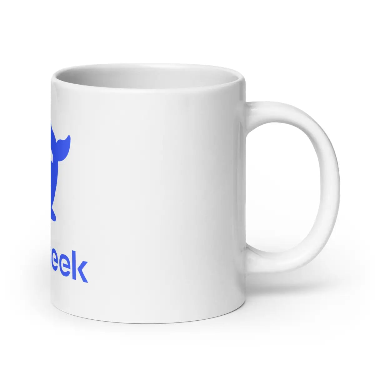 DeepSeek Stacked Logo White Glossy Mug