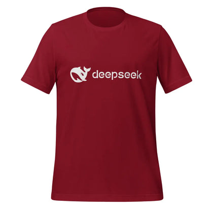 DeepSeek White Logo T-Shirt (unisex) - Cardinal / M