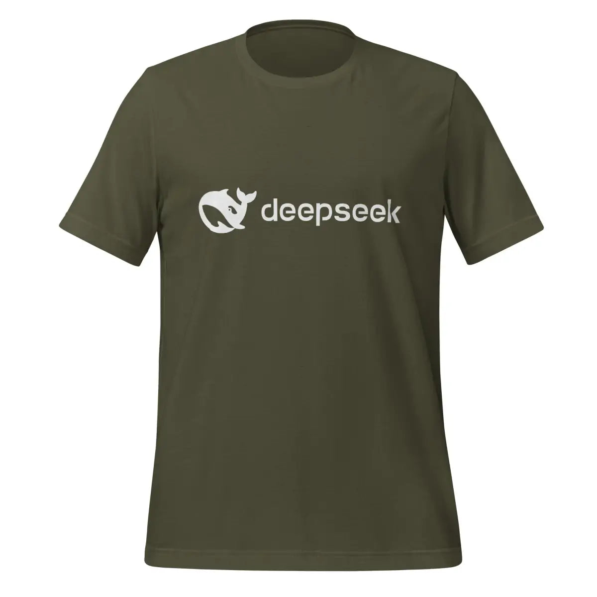 DeepSeek White Logo T-Shirt (unisex) - Military Green / M