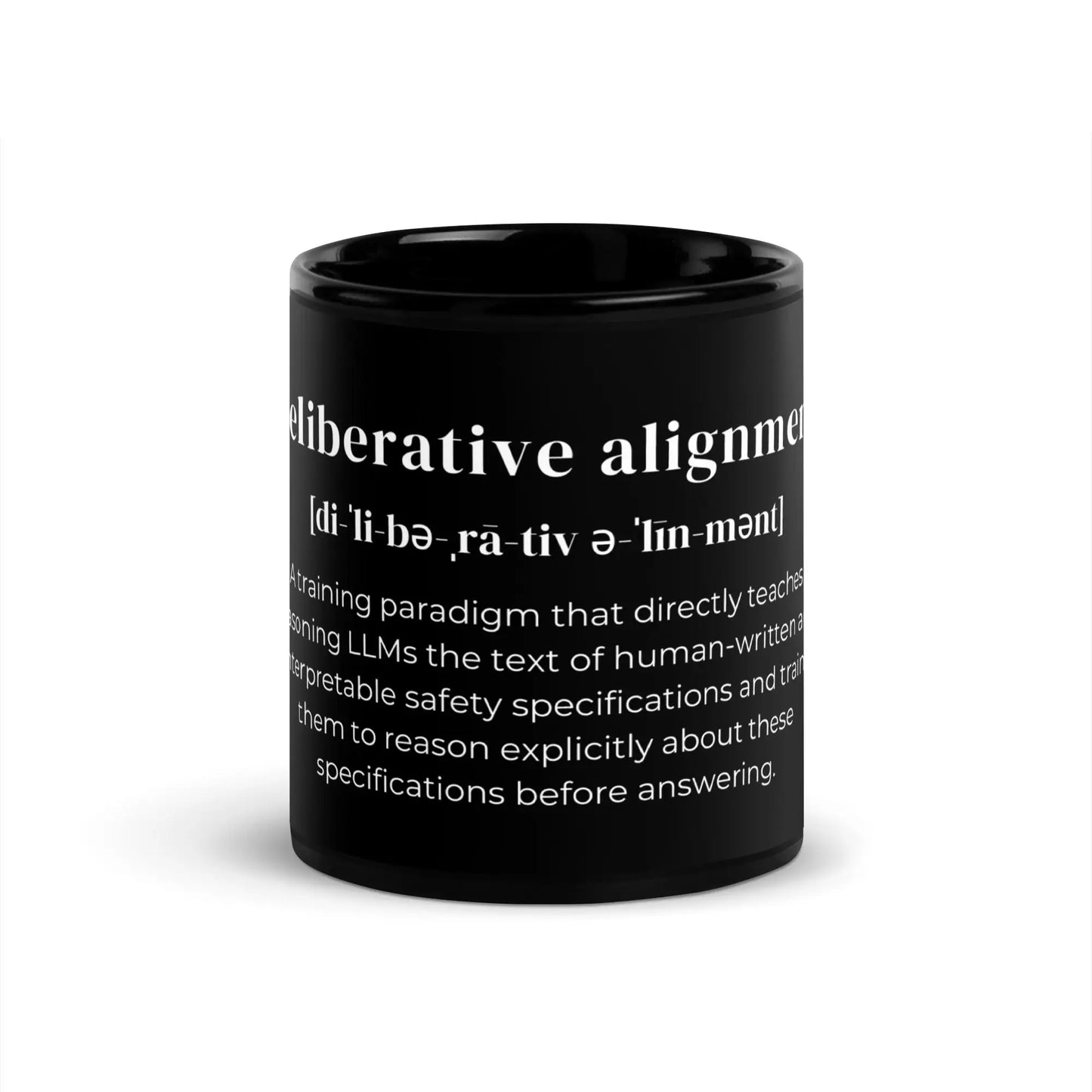 Definition of Deliberative Alignment Black Glossy Mug - 11 oz