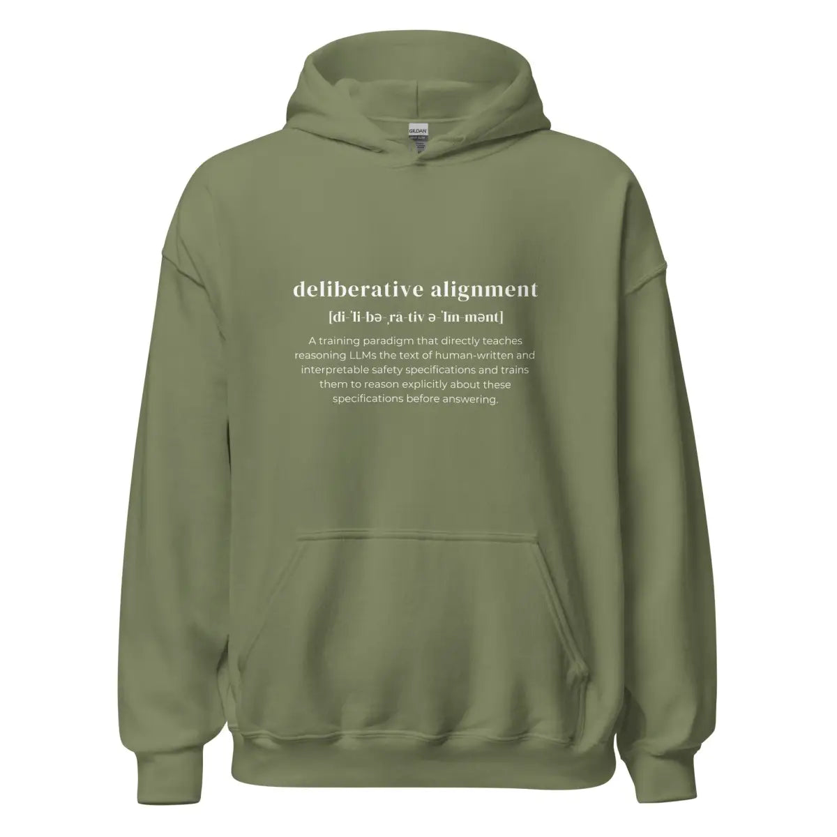 Definition of Deliberative Alignment Hoodie (unisex) - Military Green / M