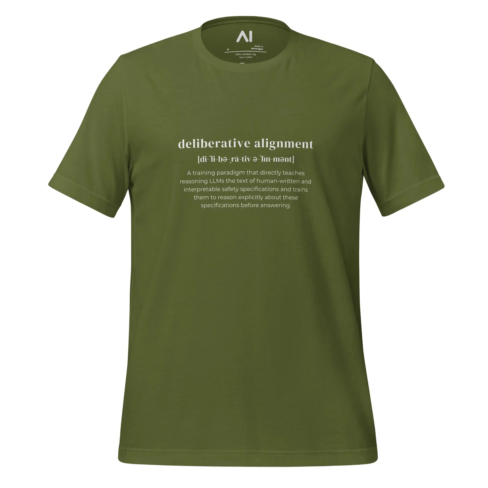 Definition of Deliberative Alignment T-Shirt (unisex) - Olive / M