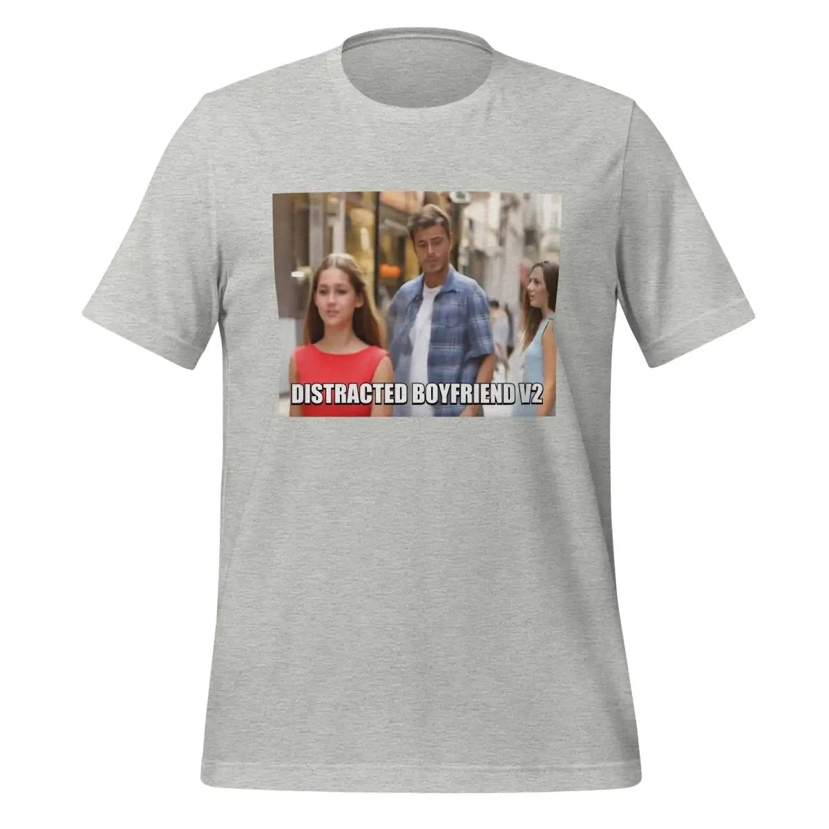 Distracted Boyfriend V2 Meme T-Shirt (unisex) - Athletic Heather / M