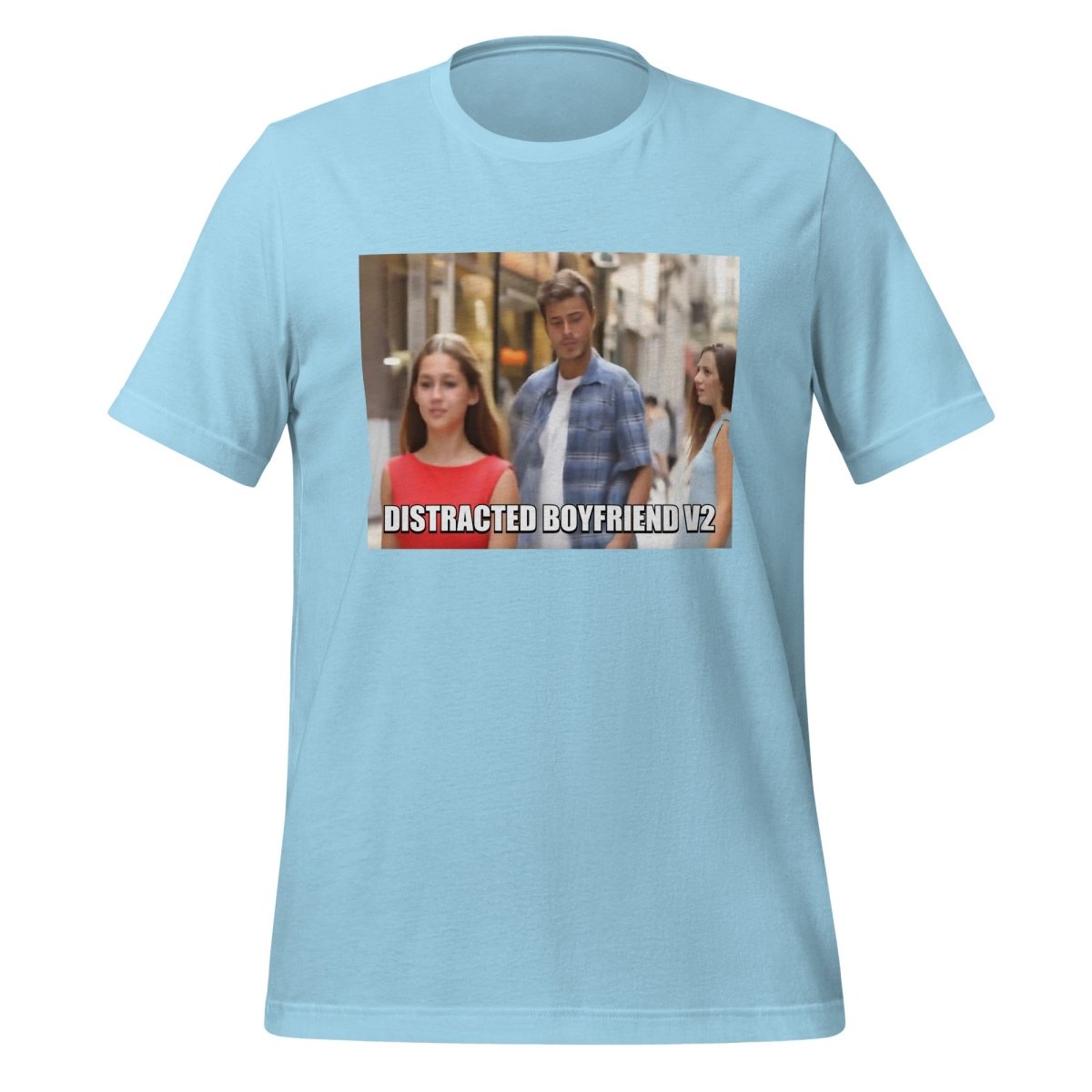Distracted Boyfriend V2 Meme T - Shirt (unisex) - Ocean Blue - AI Store