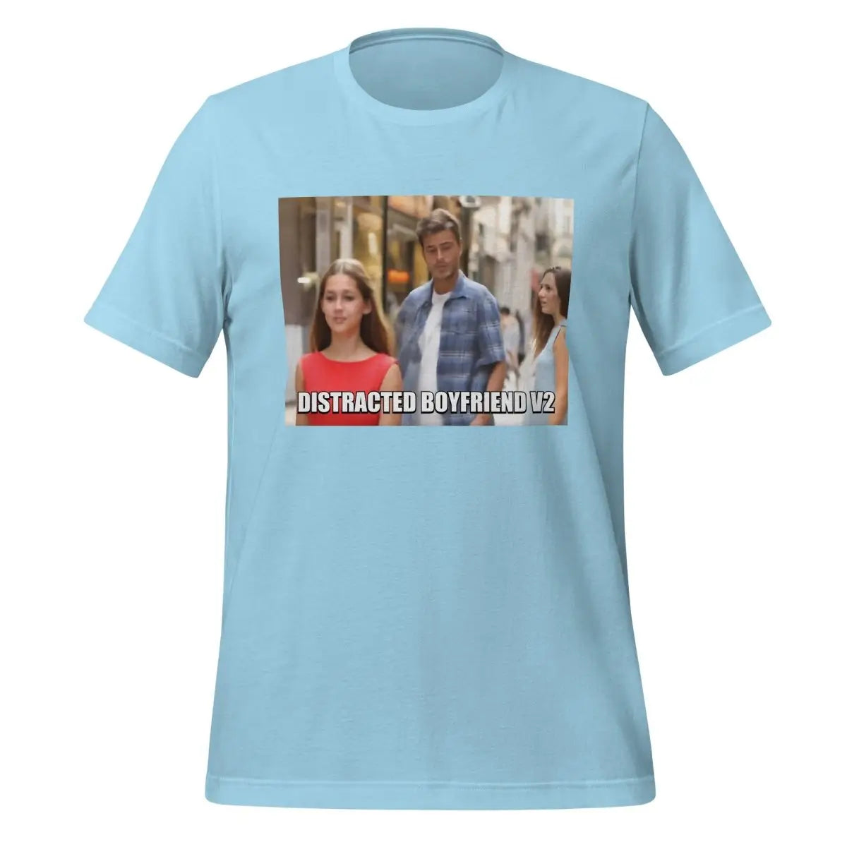 Distracted Boyfriend V2 Meme T-Shirt (unisex) - Ocean Blue / M