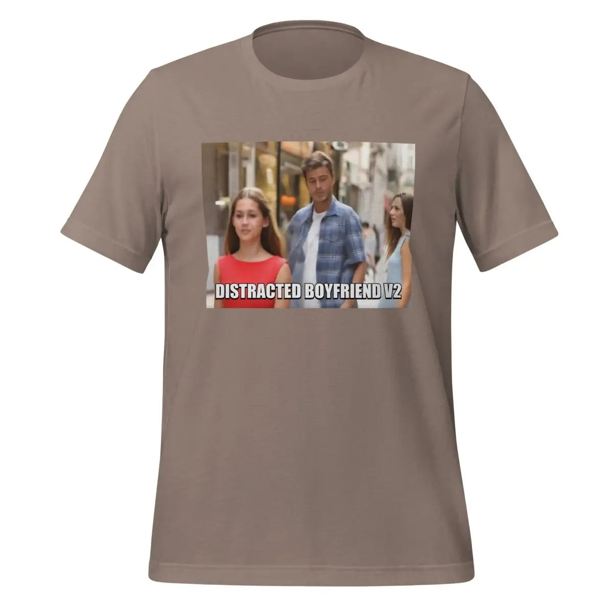 Distracted Boyfriend V2 Meme T-Shirt (unisex) - Pebble / M