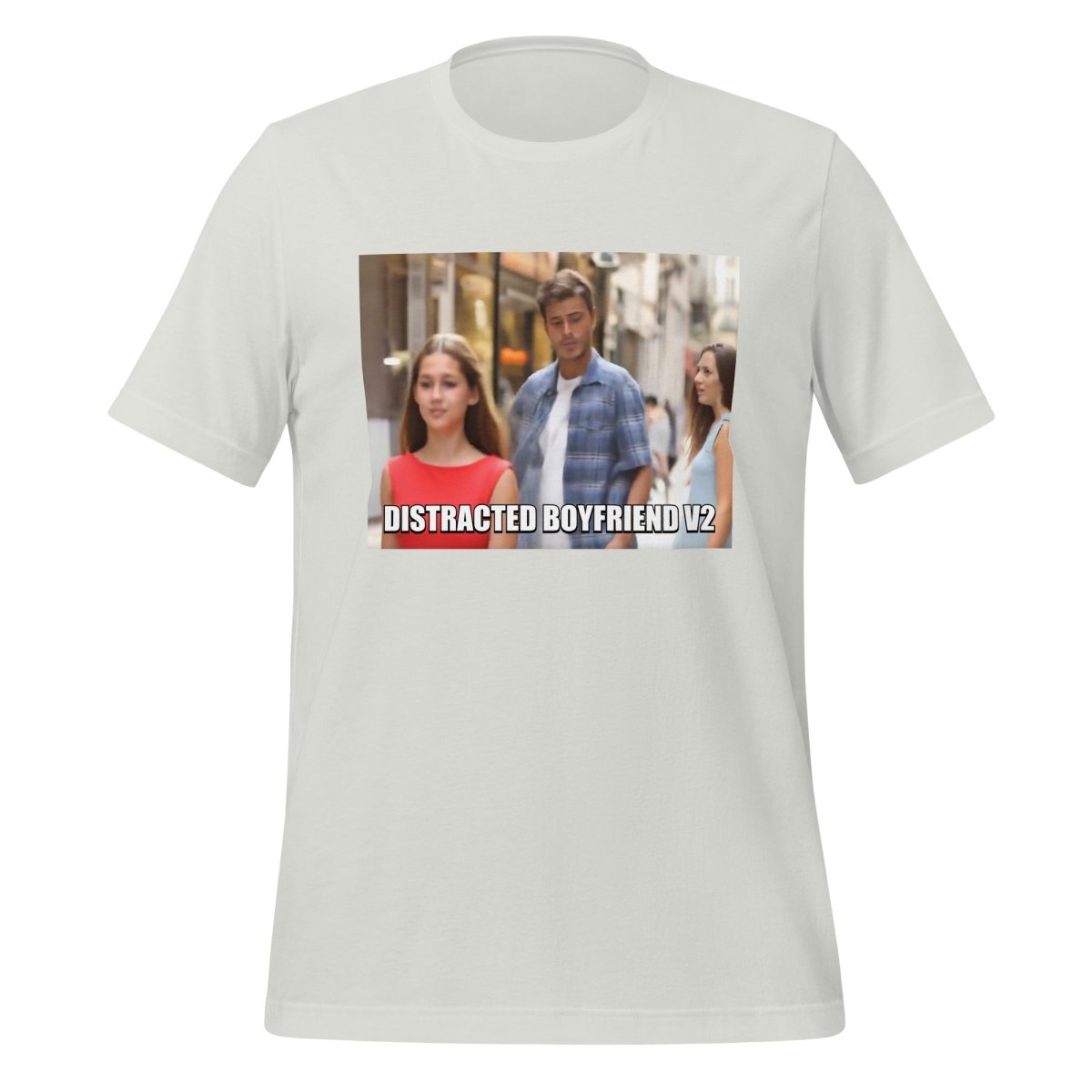 Distracted Boyfriend V2 Meme T - Shirt (unisex) - Silver - AI Store