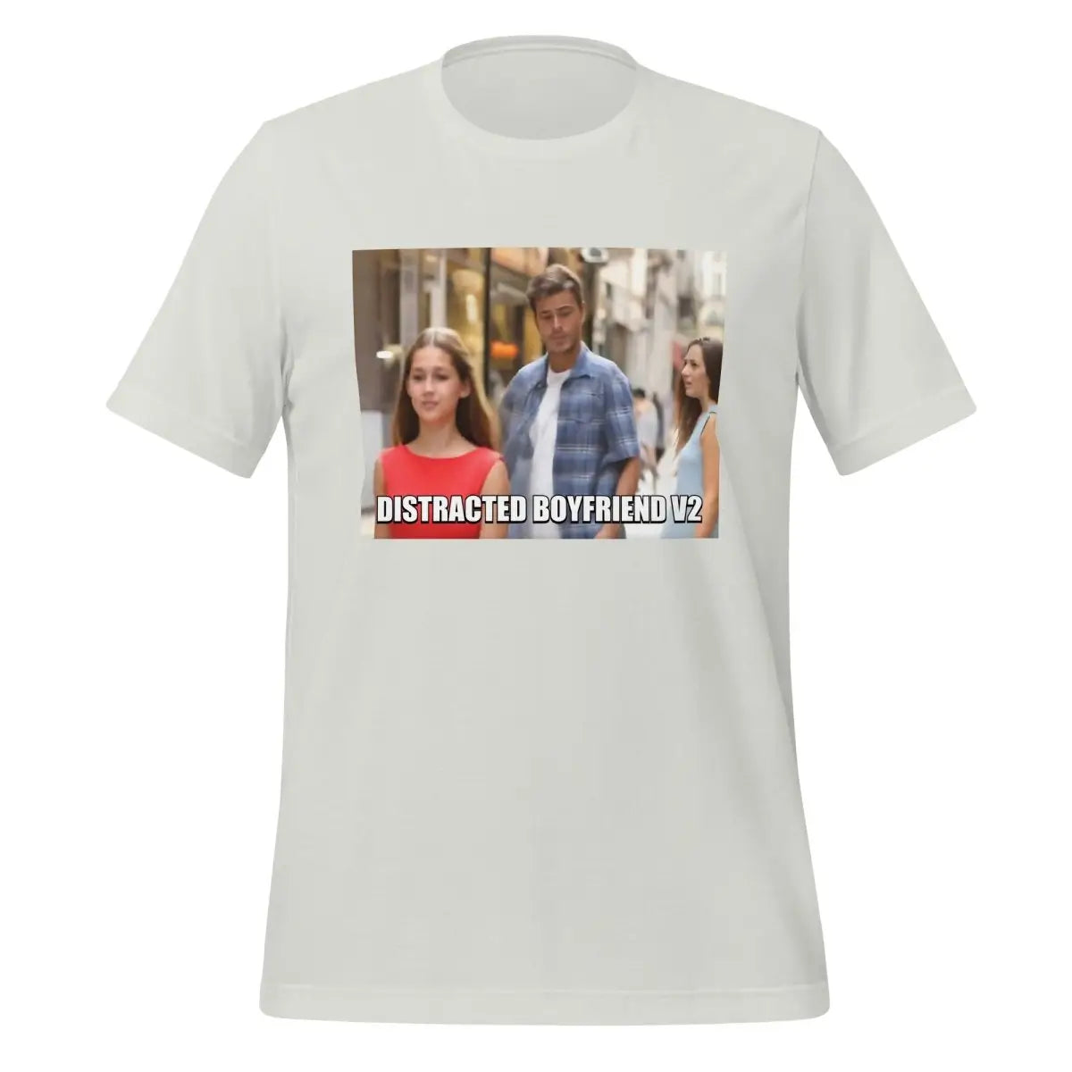 Distracted Boyfriend V2 Meme T-Shirt (unisex) - Silver / M