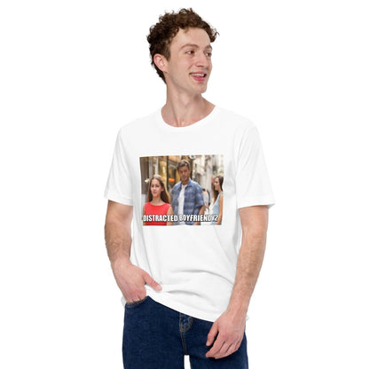 Distracted Boyfriend V2 Meme T - Shirt (unisex) - White - AI Store