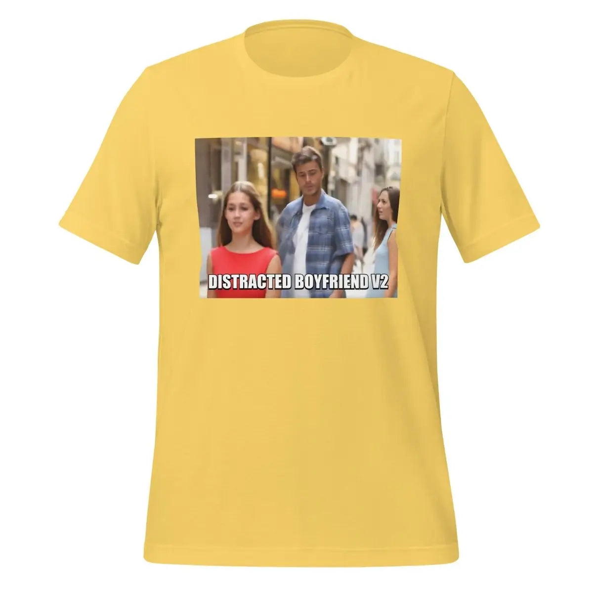 Distracted Boyfriend V2 Meme T-Shirt (unisex) - Yellow / M