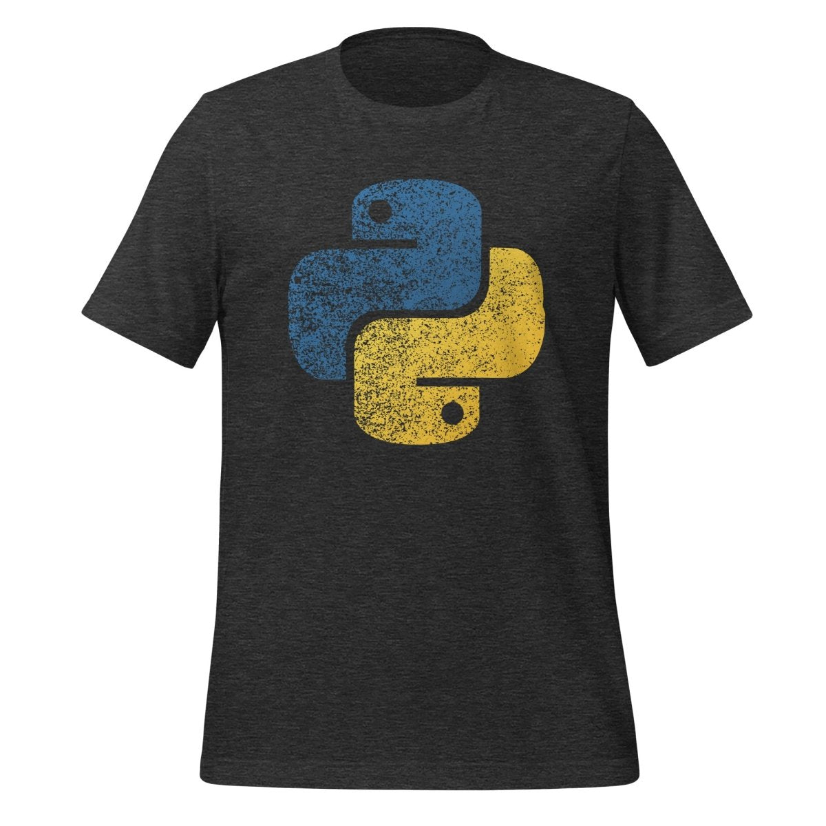 Distressed Python Icon T - Shirt (unisex) - Dark Grey Heather - AI Store