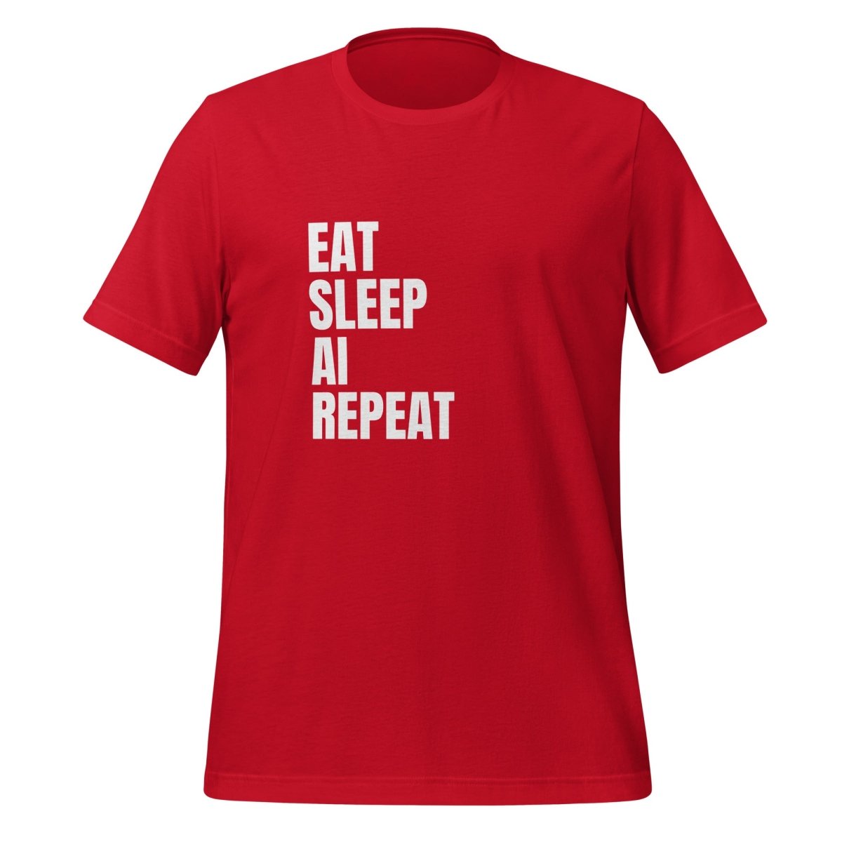 EAT SLEEP AI REPEAT T - Shirt 1 (unisex) - Red - AI Store