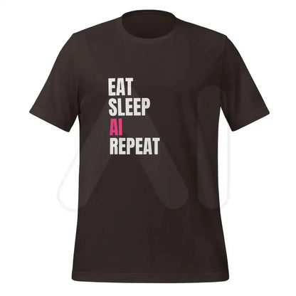 EAT SLEEP AI REPEAT T-Shirt 2 (unisex) - Brown / M