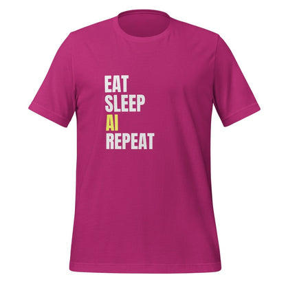 EAT SLEEP AI REPEAT T - Shirt 3 (unisex) - Berry - AI Store