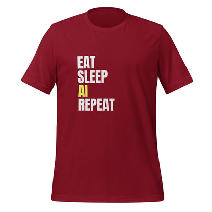 EAT SLEEP AI REPEAT T - Shirt 3 (unisex) - Cardinal - AI Store
