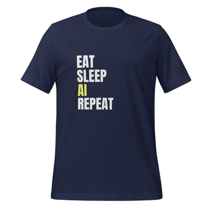 EAT SLEEP AI REPEAT T - Shirt 3 (unisex) - Navy - AI Store