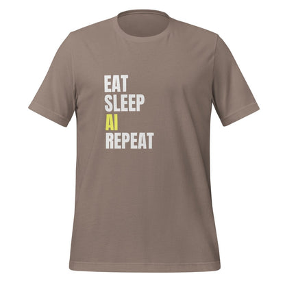 EAT SLEEP AI REPEAT T - Shirt 3 (unisex) - Pebble - AI Store