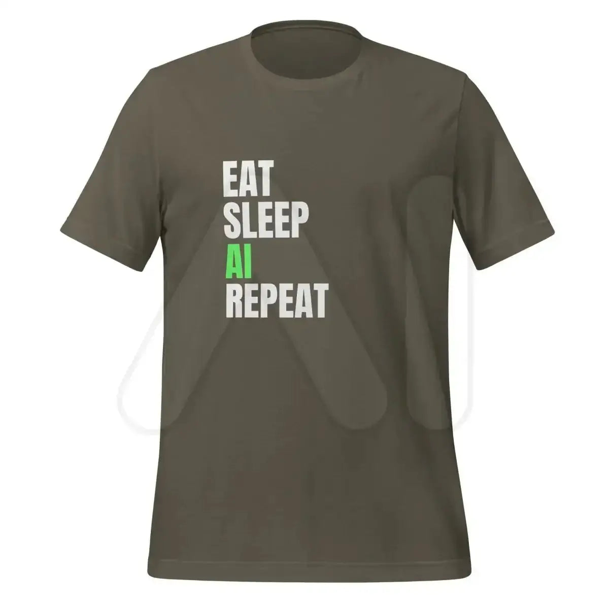 EAT SLEEP AI REPEAT T-Shirt 4 (unisex) - Army / M