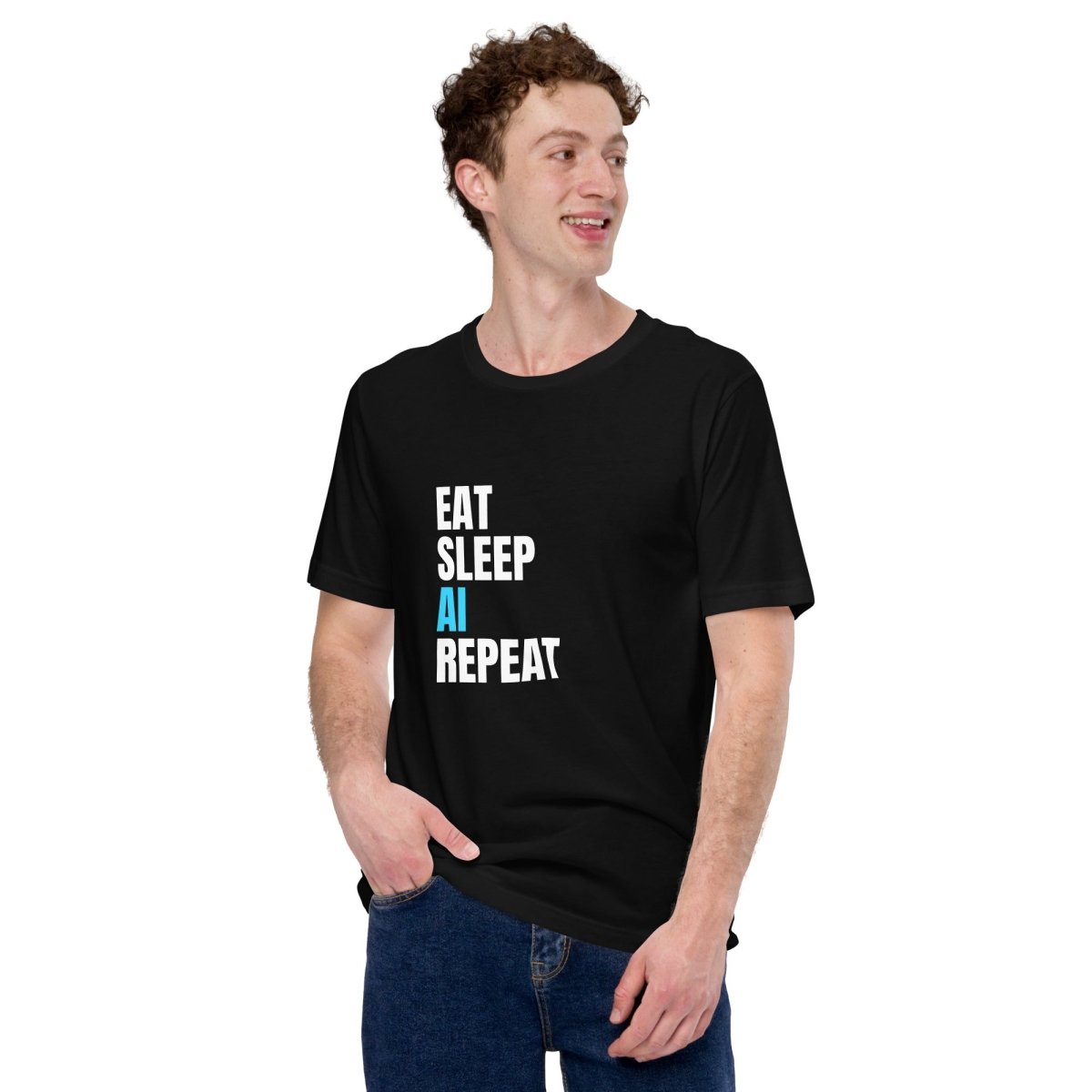 EAT SLEEP AI REPEAT T-Shirt 5 (unisex) - Black - AI Store