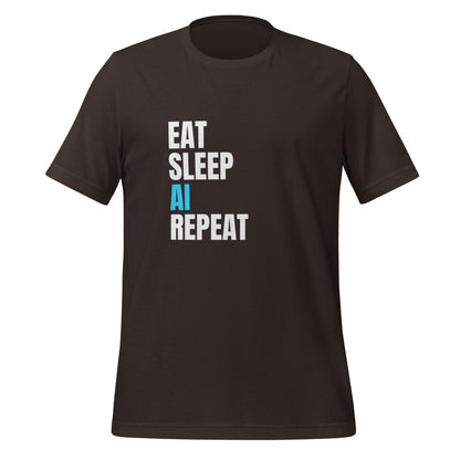 EAT SLEEP AI REPEAT T-Shirt 5 (unisex) - Brown - AI Store