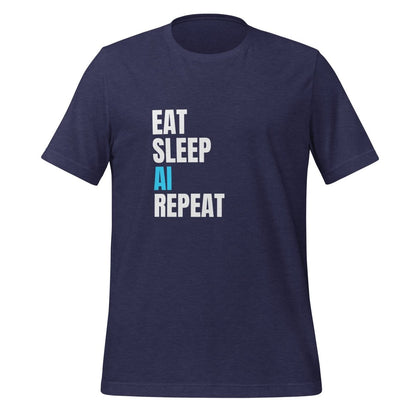 EAT SLEEP AI REPEAT T-Shirt 5 (unisex) - Heather Midnight Navy - AI Store