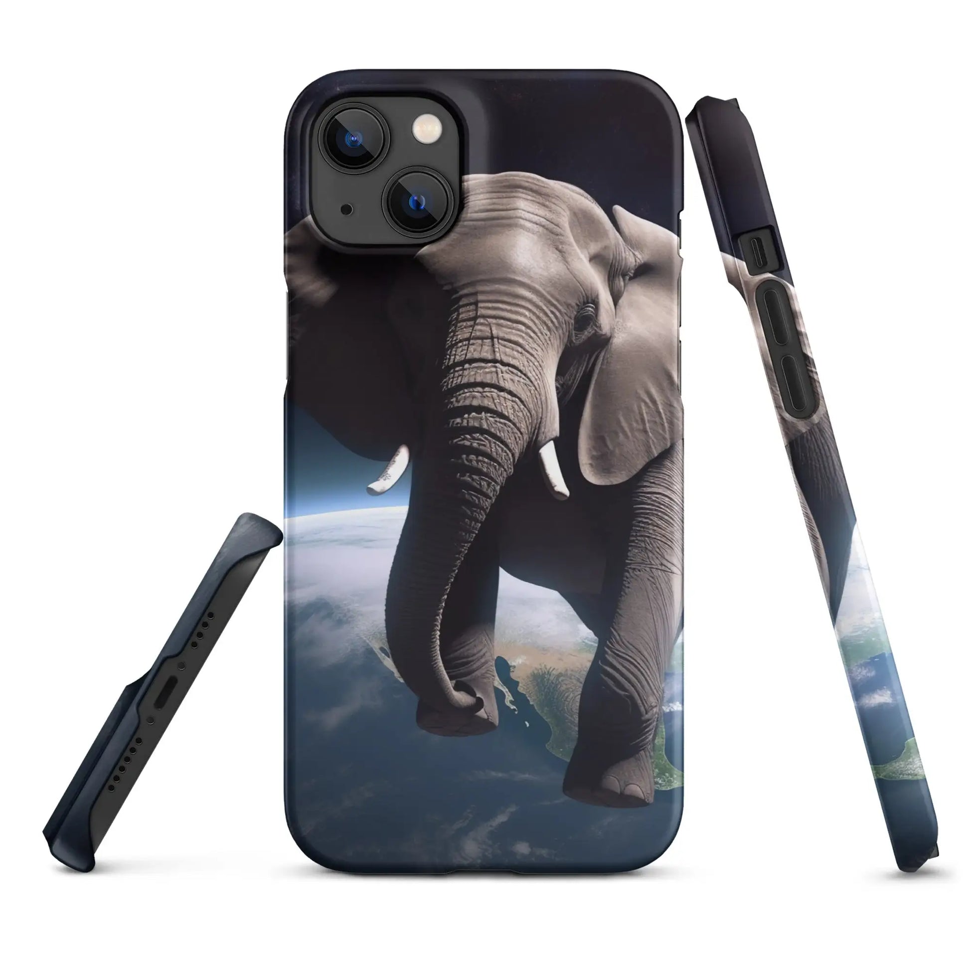 Elephant Floating in Space Snap Case for iPhone® - Matte / iPhone 14 Plus