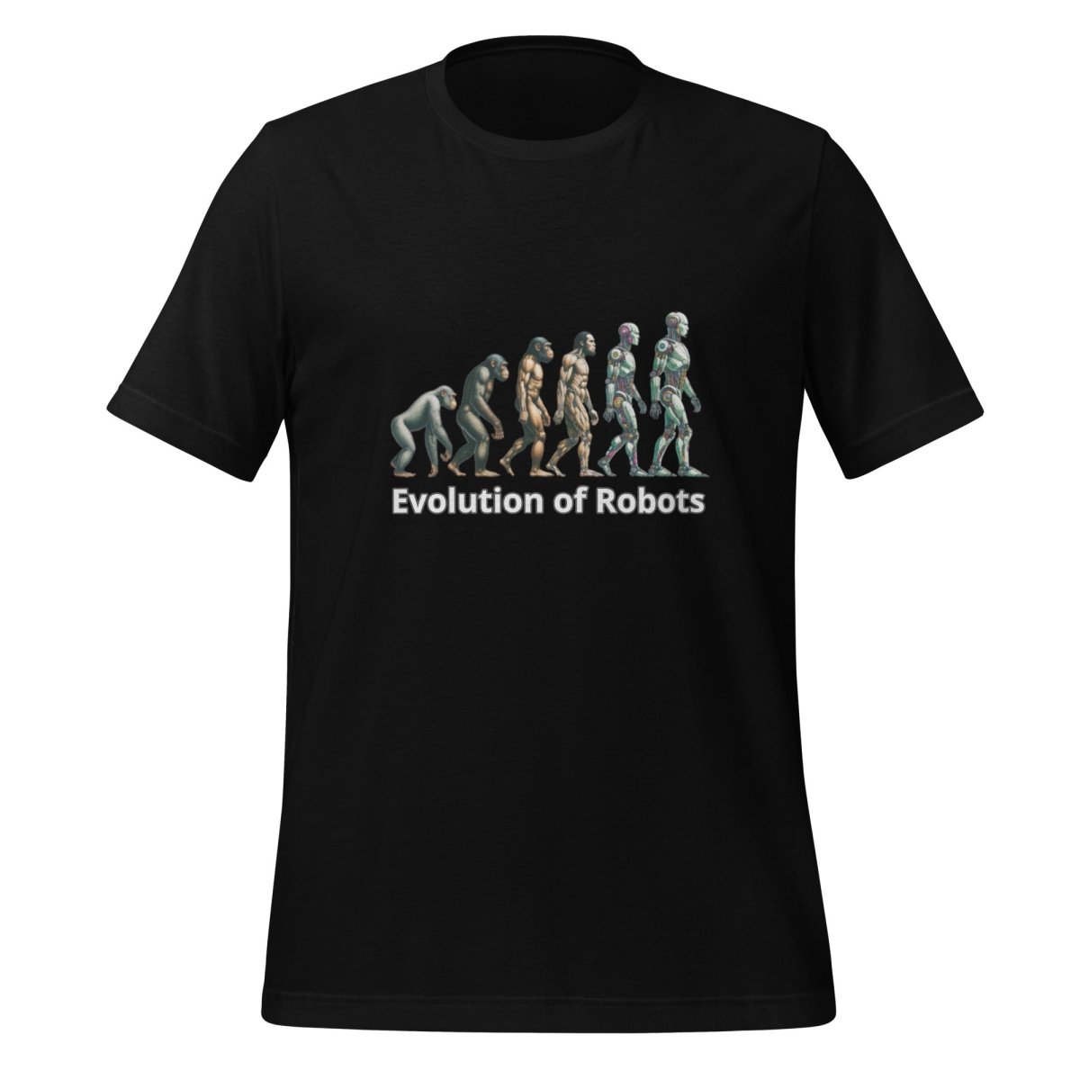 Evolution of Robots T-Shirt (unisex) - Black - AI Store