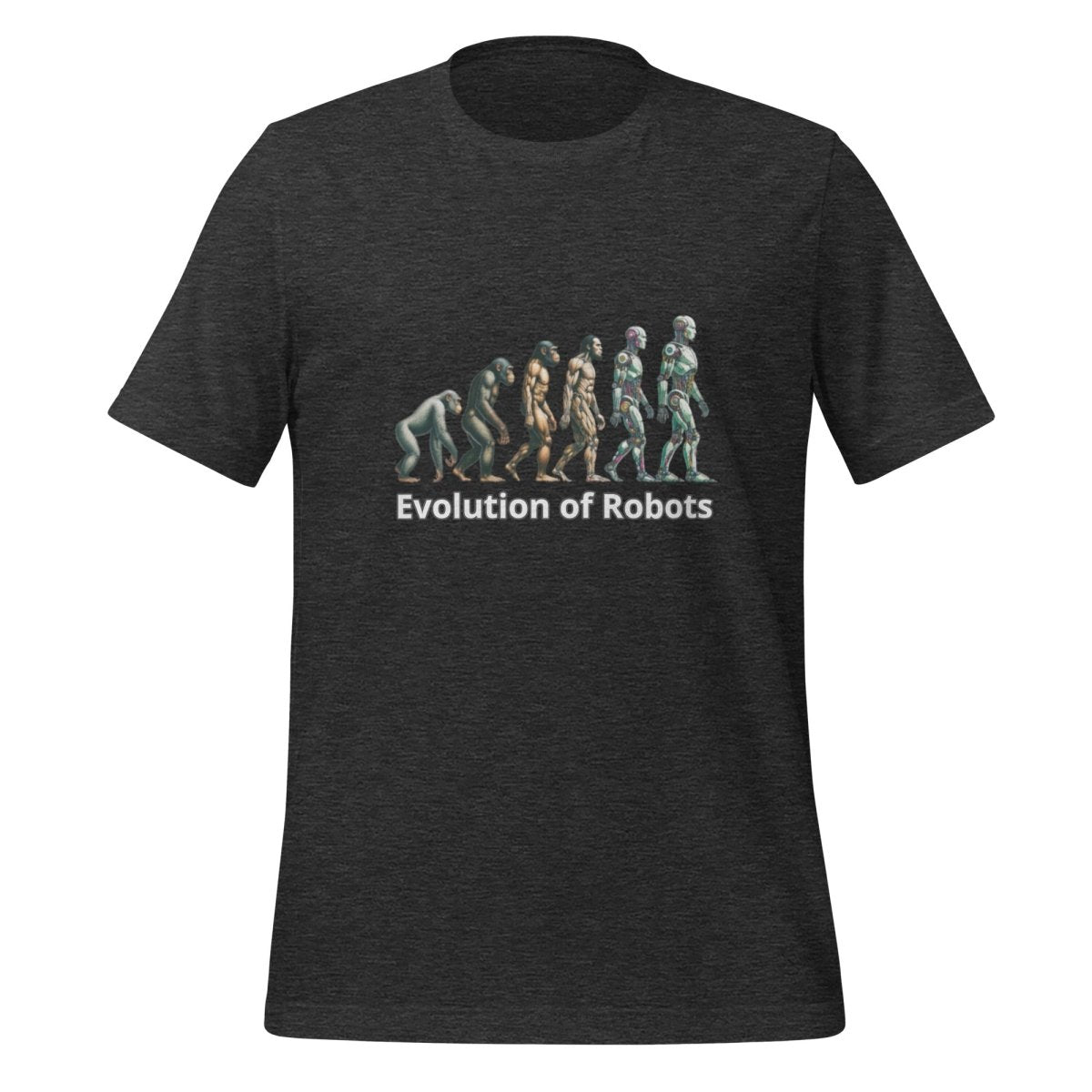 Evolution of Robots T-Shirt (unisex) - Dark Grey Heather - AI Store