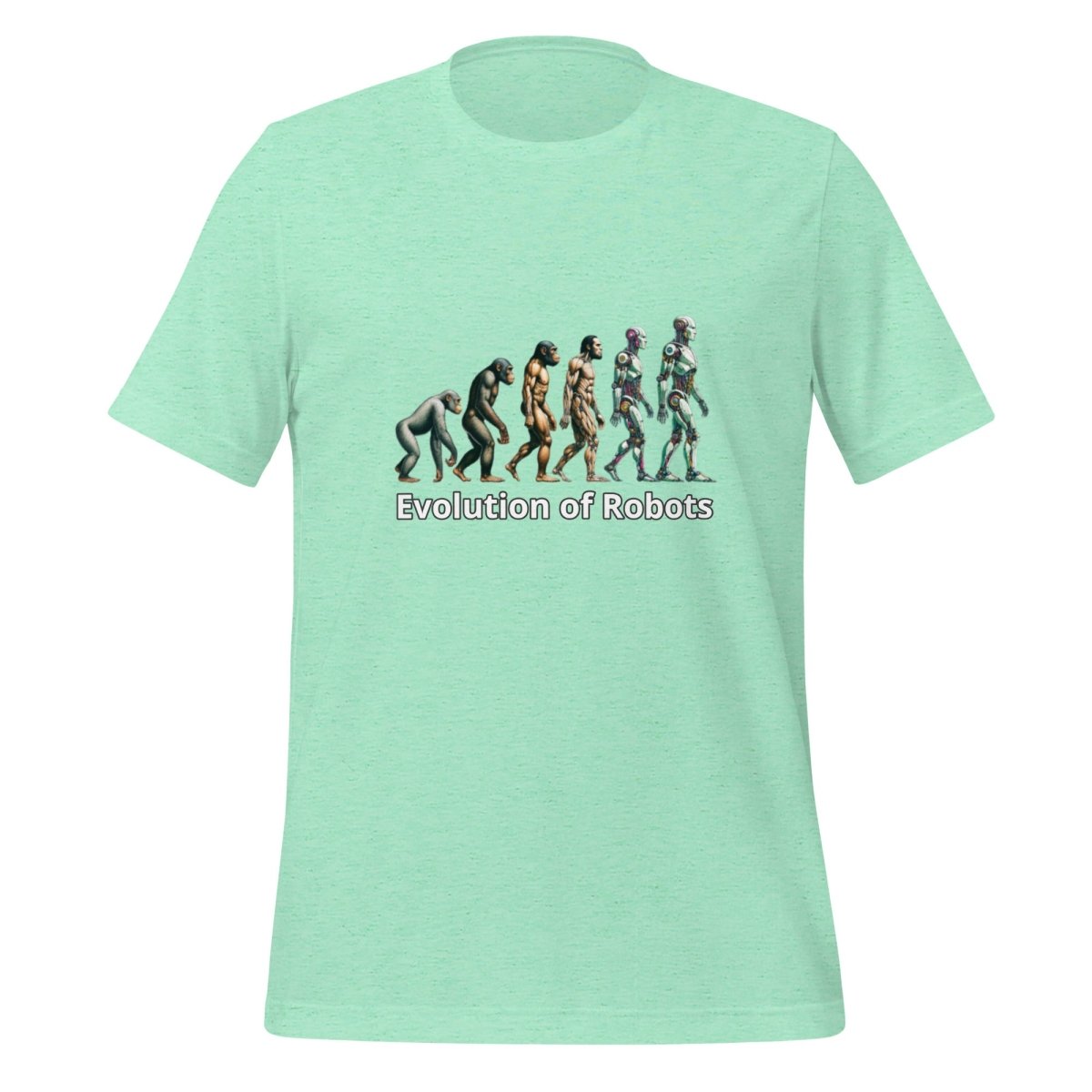 Evolution of Robots T-Shirt (unisex) - Heather Mint - AI Store