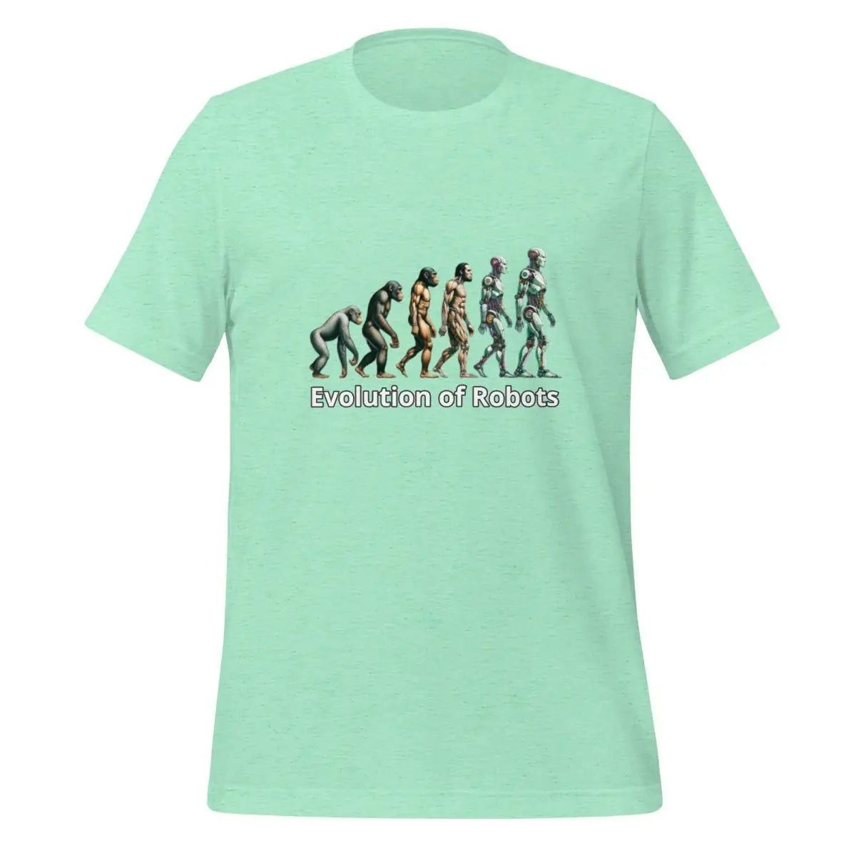 Evolution of Robots T-Shirt (unisex) - Heather Mint / M