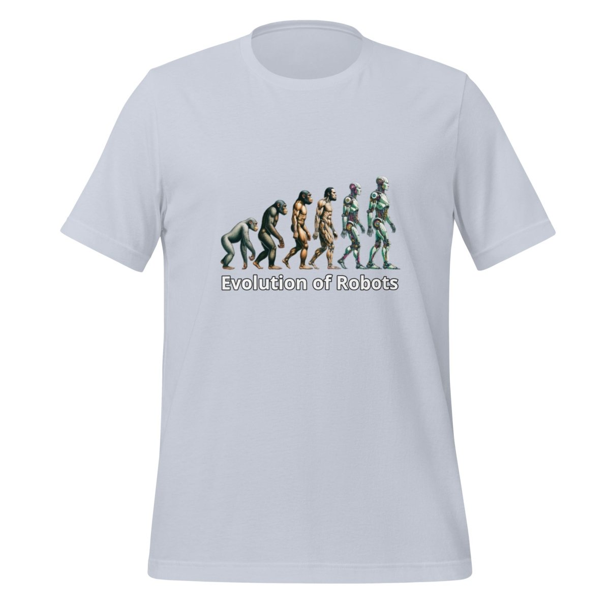 Evolution of Robots T-Shirt (unisex) - Light Blue - AI Store