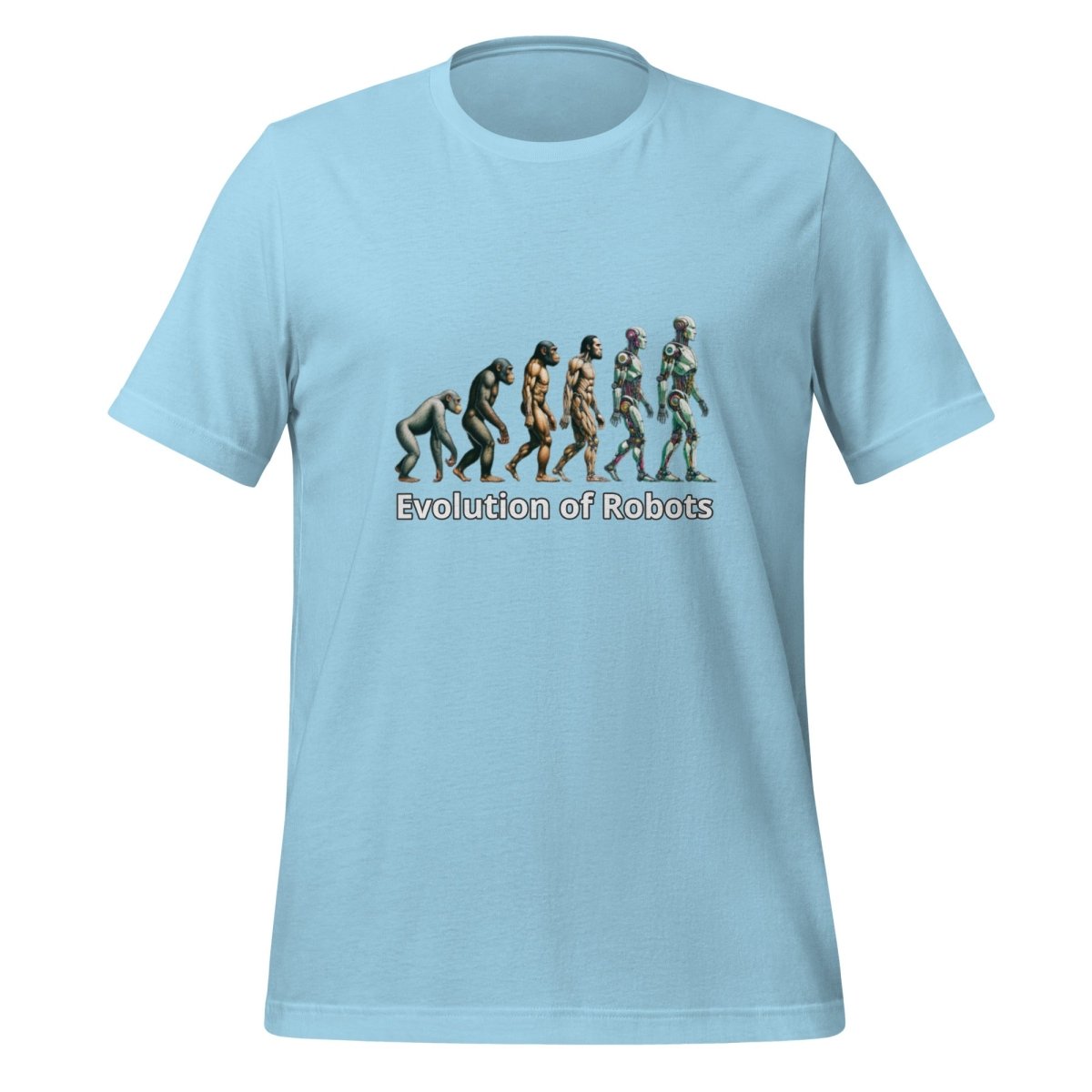 Evolution of Robots T-Shirt (unisex) - Ocean Blue - AI Store