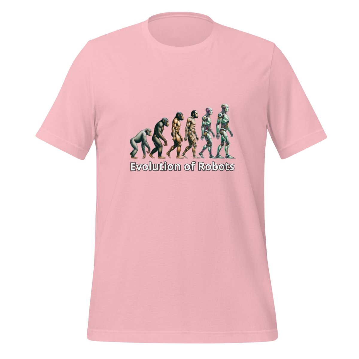 Evolution of Robots T-Shirt (unisex) - Pink - AI Store