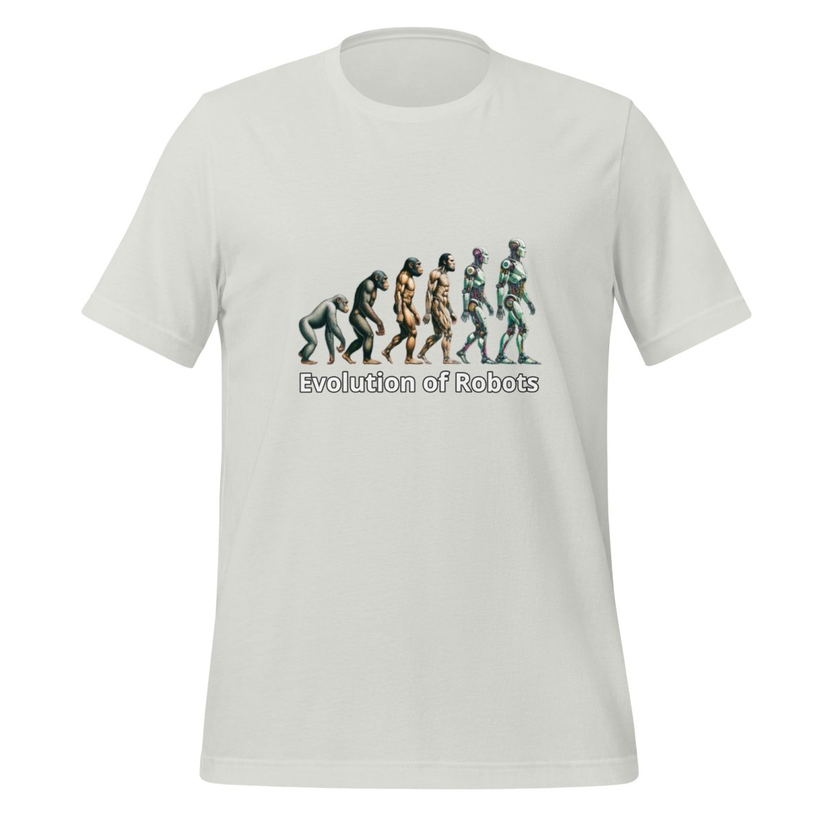 Evolution of Robots T-Shirt (unisex) - Silver - AI Store