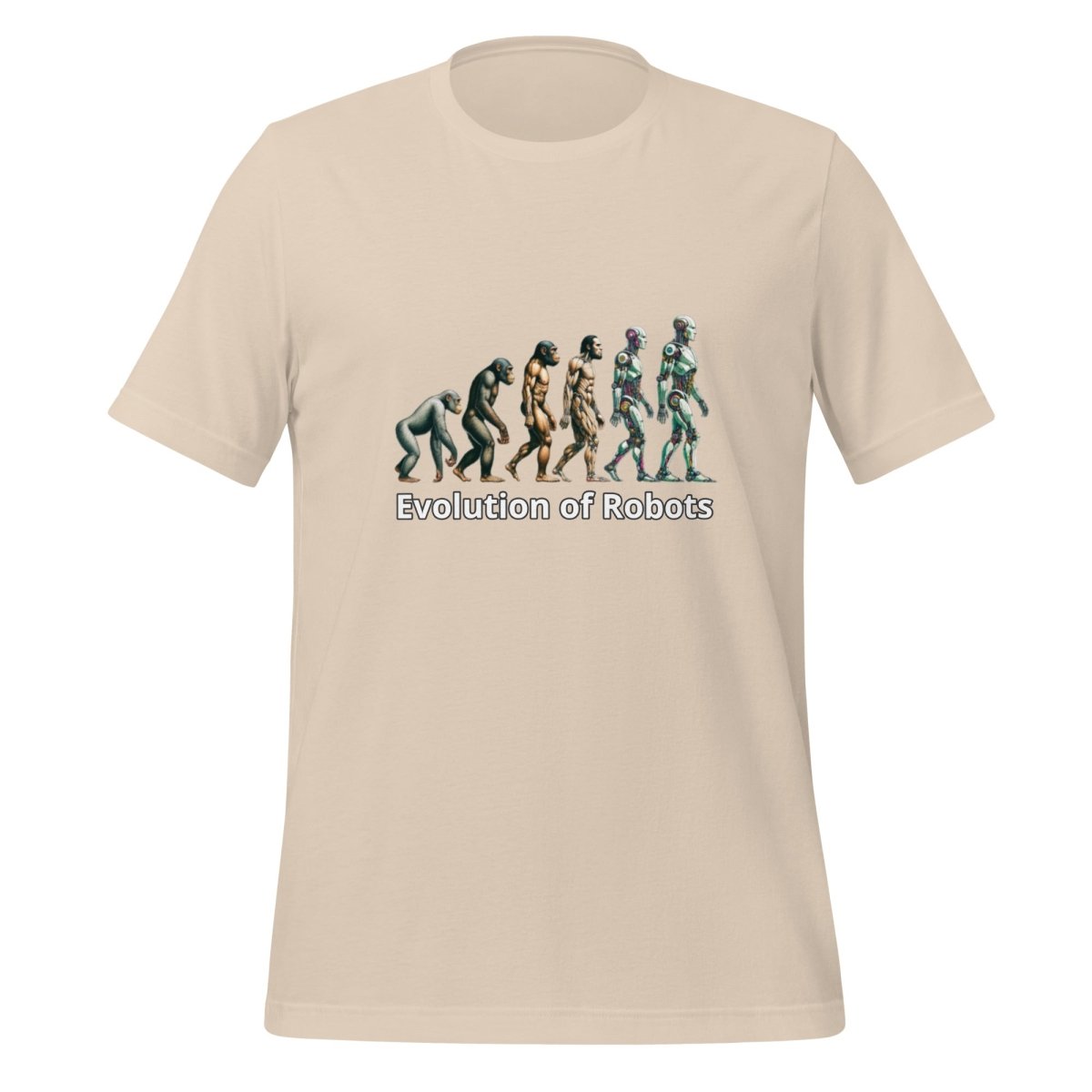 Evolution of Robots T-Shirt (unisex) - Soft Cream - AI Store