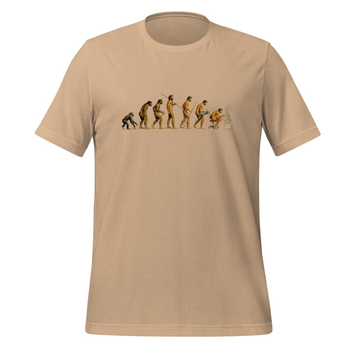 Evolution of the Programmer T - Shirt (unisex) - Tan - AI Store