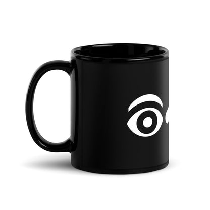 Eye Bee M White Logo on Black Glossy Mug - 11 oz - AI Store