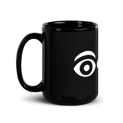 Eye Bee M White Logo on Black Glossy Mug - 15 oz - AI Store