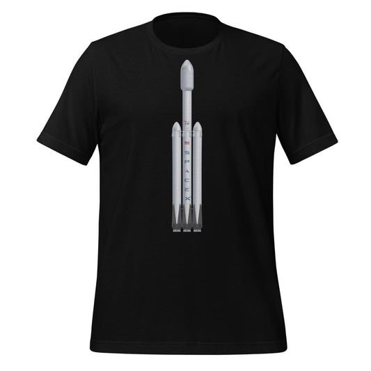 Falcon Heavy Rocket T-Shirt (unisex) - Black - AI Store